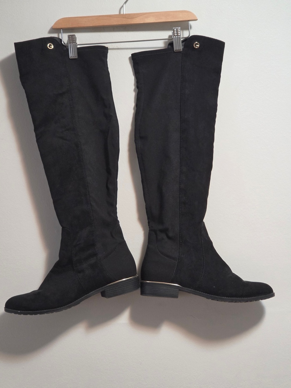 Guess Black Over-the-Knee Suede-Look Riding Boots